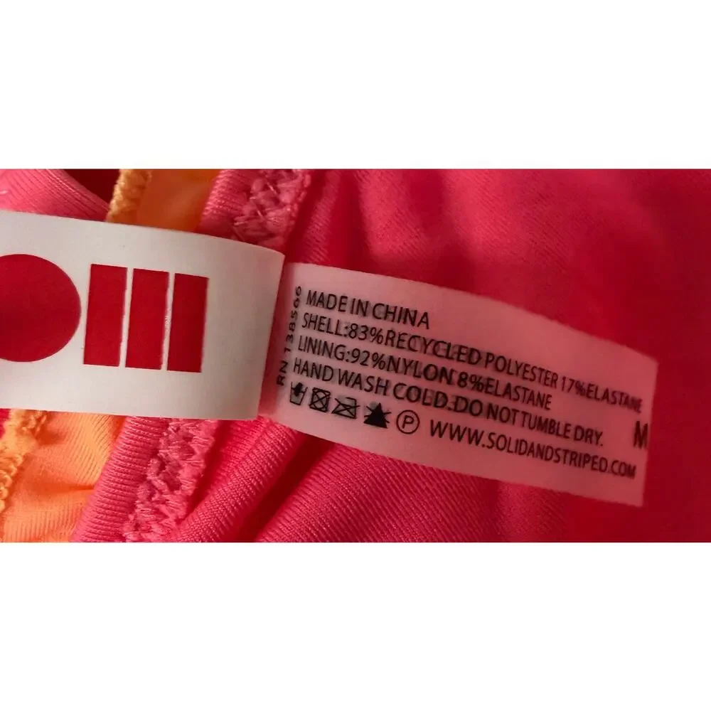 Solid & Striped Kaia Ruffle Bikini Set Pink Orange Women’s Medium NWT Swim - Picture 7 of 7